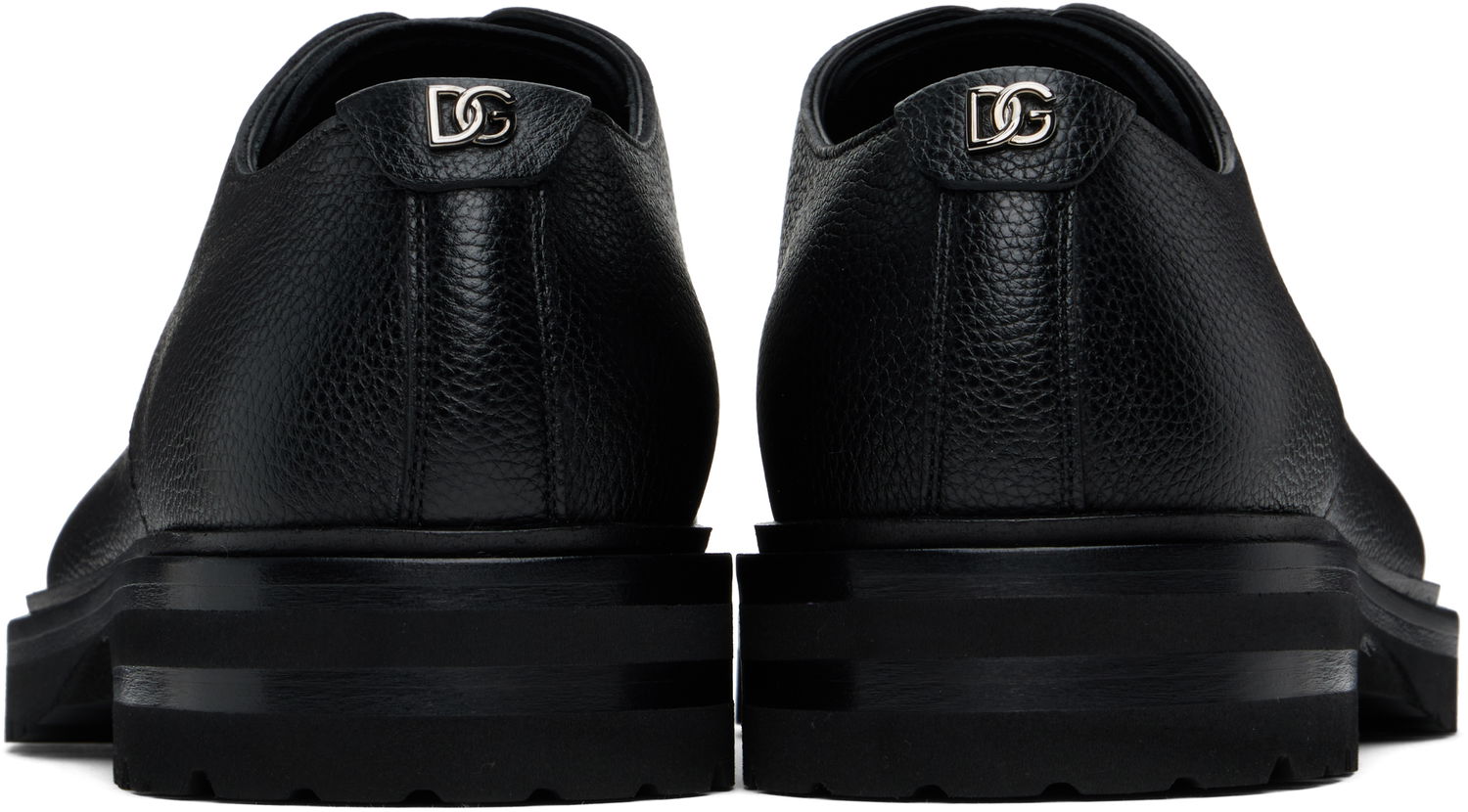 Sneakers og sko Dolce & Gabbana Grained Leather Lace-Up Altavilla Derbys with Chunky Sole Sort | A10852A9P45, 1