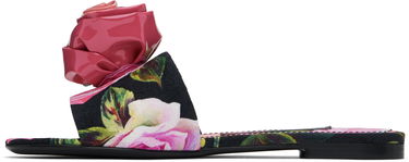 Skopleje Dolce & Gabbana Dolce&Gabbana Rose Print Brocade Slide Sandals Flerfarvet | CQ0634 A6N91, 2