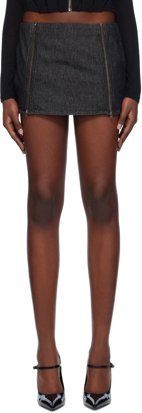 Nederdel Miaou Miaou Ezra Denim Miniskirt Sort | 4044RWDBLK
