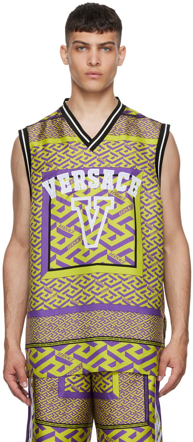 Jersey Versace La Greca T-Shirt Gul | 1004708 1A03544, 0
