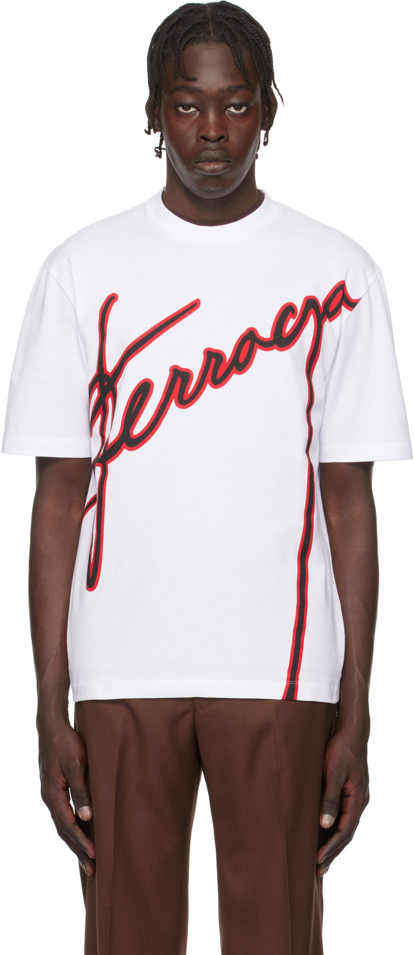 T-shirt FERRAGAMO Ferragamo Logo Print T-Shirt Hvid | 781268
