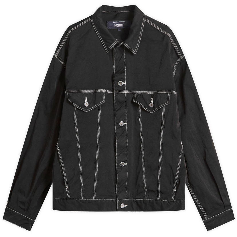 Jakke Comme des Garçons Homme Contrast Stitch Jacket, Size Large Sort | HP-J014-W25-1