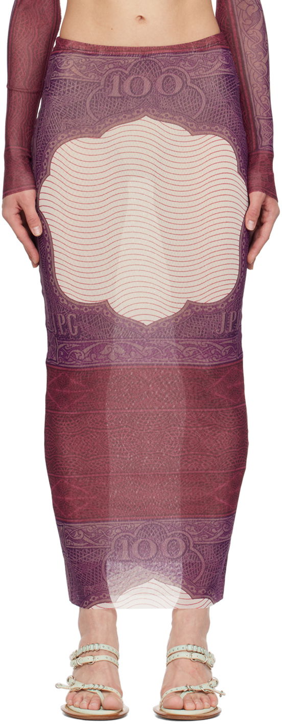 Nederdel Jean Paul Gaultier Gaultier 'The Cartouche' Maxi Skirt Bourgogne | 24/25-F-JU142-T515-300128, 0