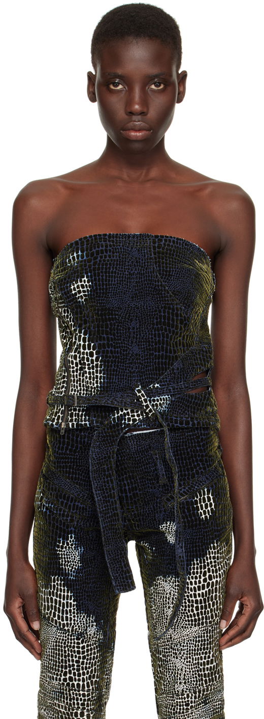 Tanktop Ottolinger Ottolinger Patterned Denim Tube Top Blå | 1704802, 0