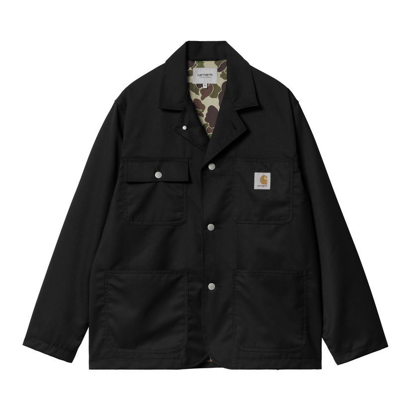 Frakker Carhartt WIP Black Canvas Chore Coat Sort | I034437_9