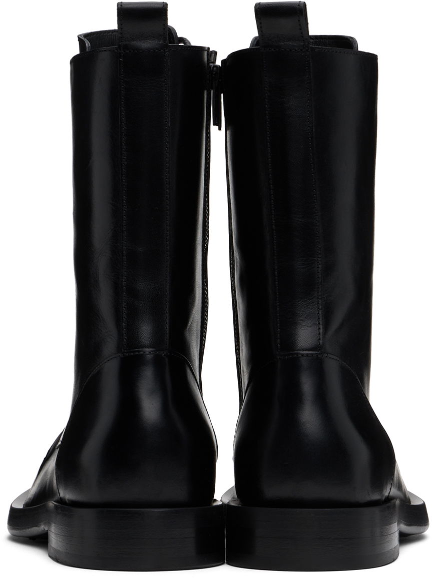 Tøj Ann Demeulemeester Ann Demeulemeester Gillian Pintuck Combat Boots Sort | 2402-M-C15-LT049-099, 1