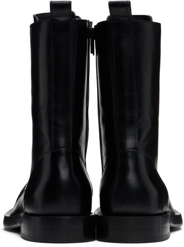 Tøj Ann Demeulemeester Ann Demeulemeester Gillian Pintuck Combat Boots Sort | 2402-M-C15-LT049-099, 1