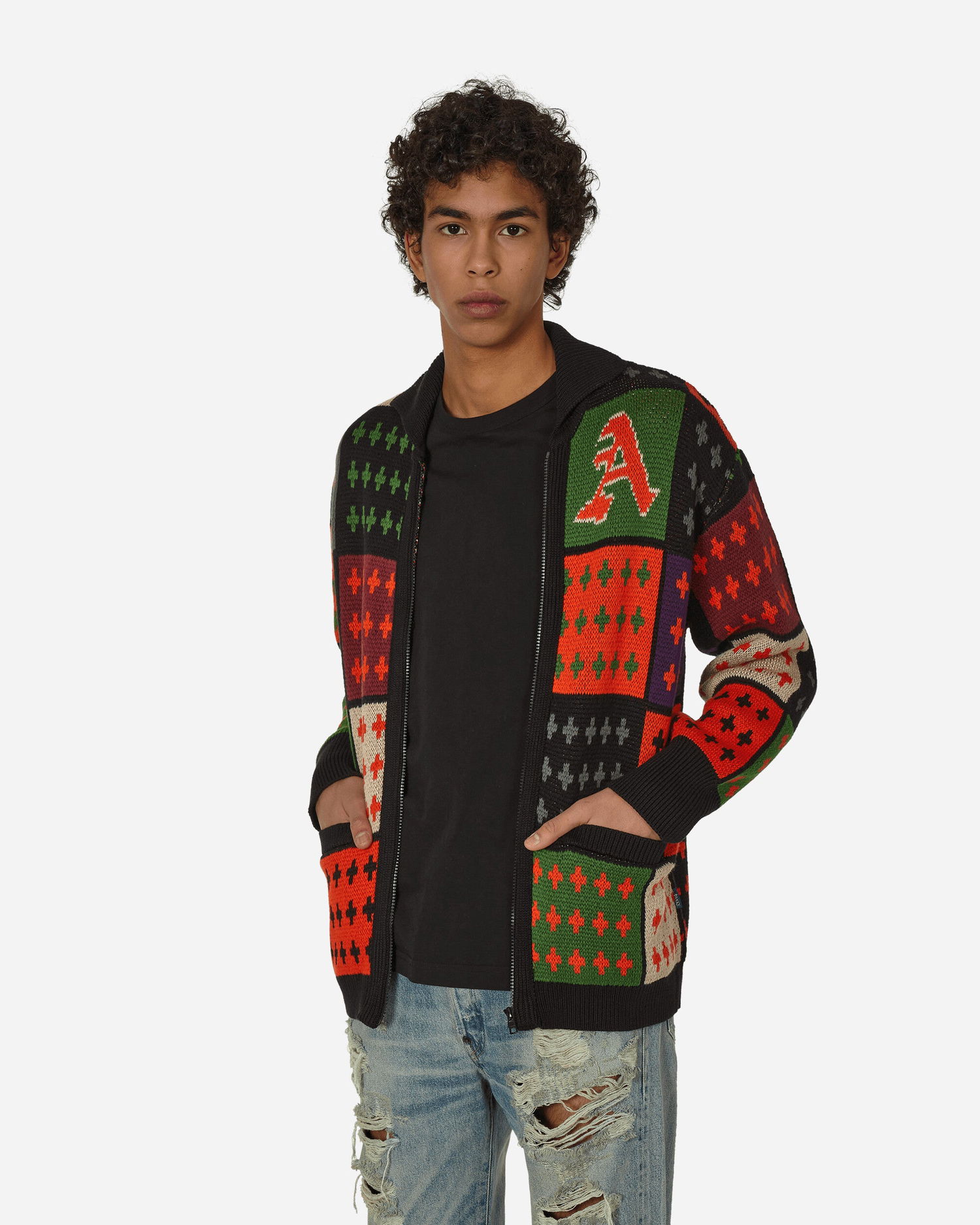Sweater Awake NY Stadium Zip Sweater Rød | AWK-FW23-KN001  MULTI, 1