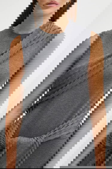 Kjole JW Anderson JW Anderson Tie Detail Sleeveless Maxi Dress Grå | KW1445.YN0320, 3