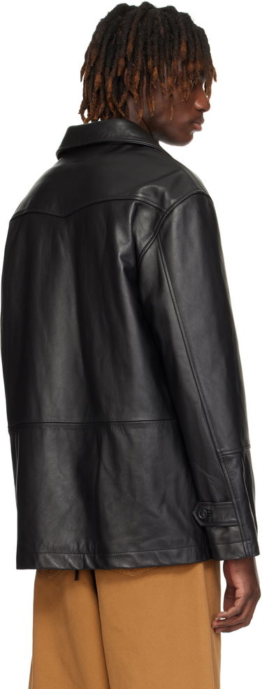Frakker Maison Margiela MM6 Maison Margiela Sports Leather Jacket Sort | SH0AM0045 M07005, 2