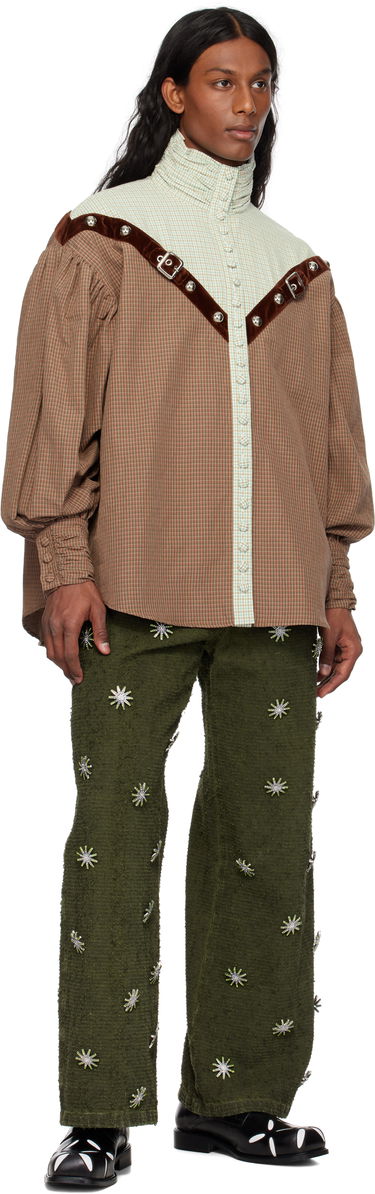 Skjorte Chopova Lowena Chopova Lowena Atwixt Gingham Buckle Shirt Brun | 2283, 3