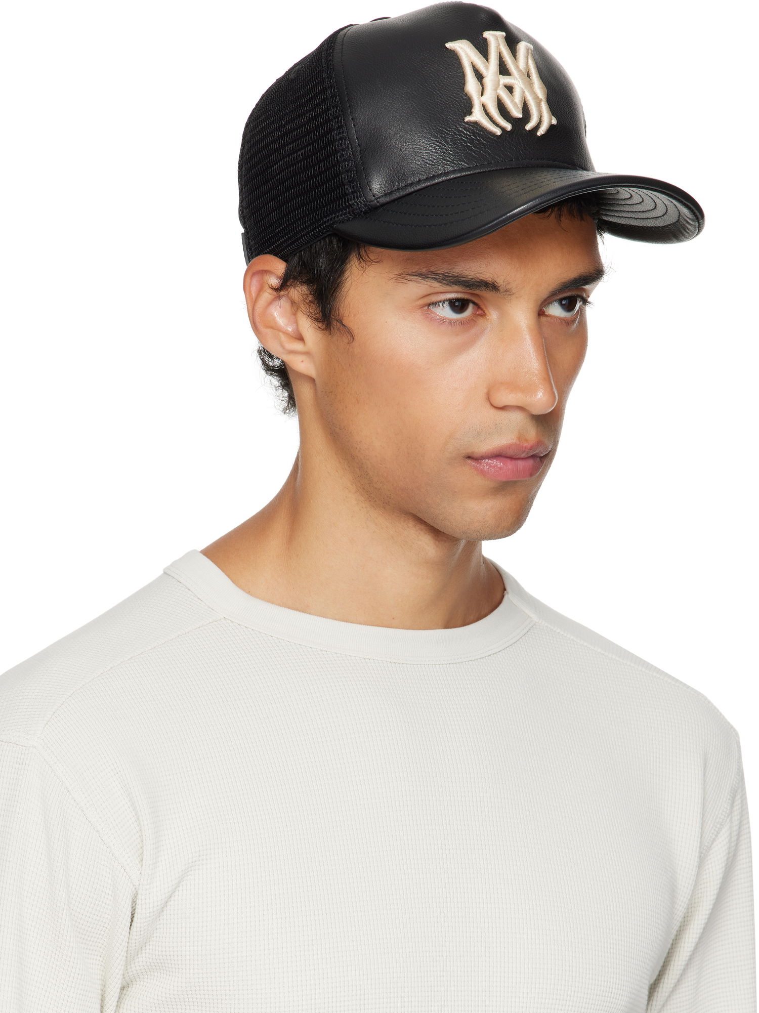 Kasket AMIRI AMIRI MA Leather Trucker Cap Sort | AMHATR1039, 1