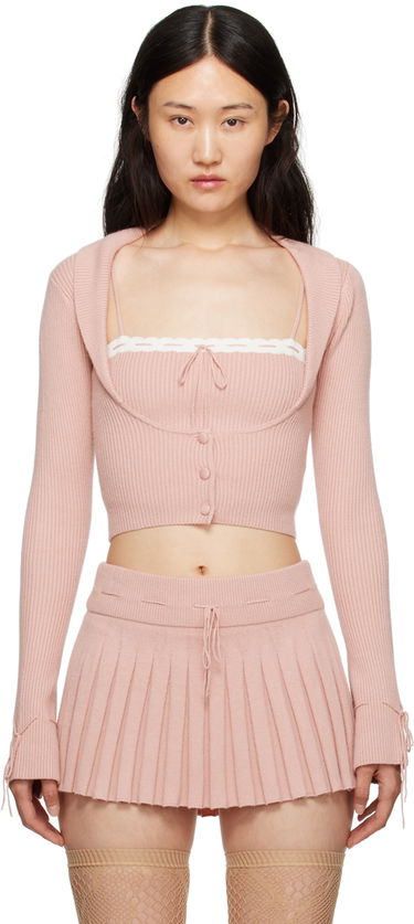 Sweater GUIZIO Guizio Cielo Knit Cardigan Lyserød | H23620S020, 0