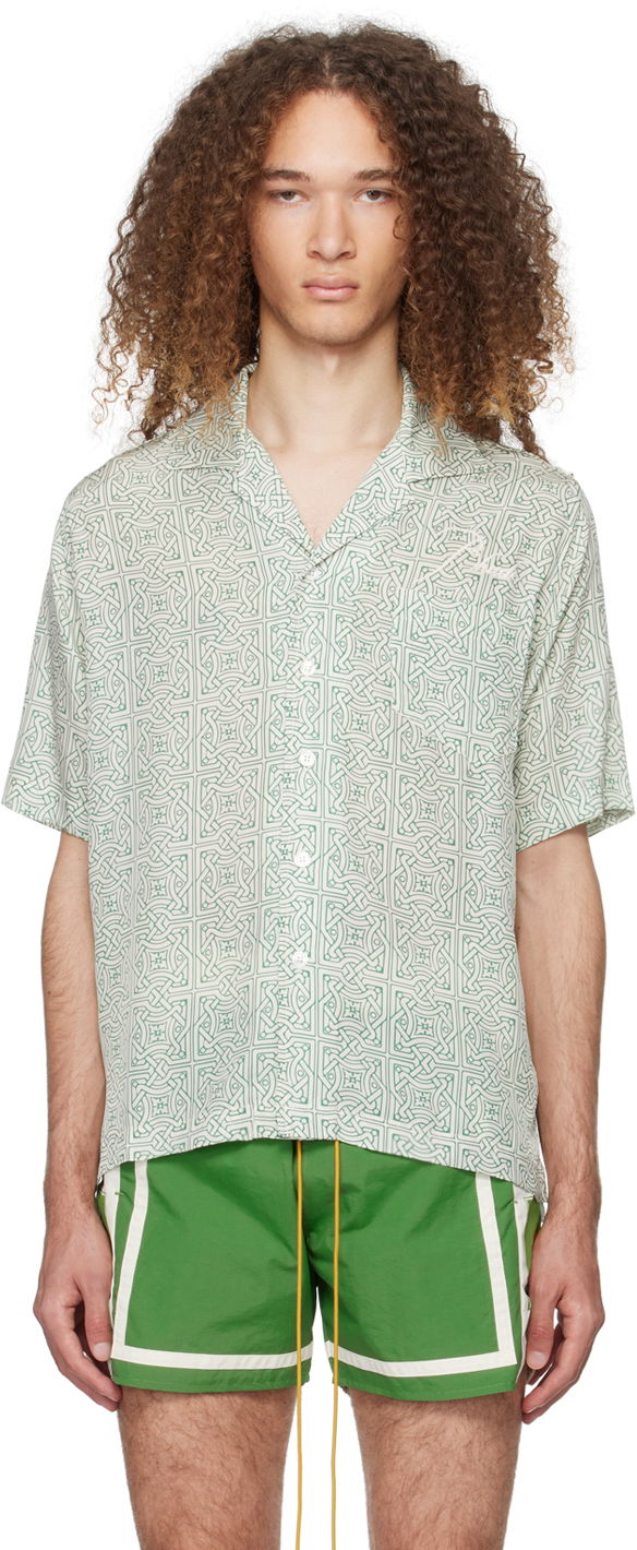 Skjorte Rhude Cravat Shirt "Off-White & Green" Grøn | RHPS24SR06174325