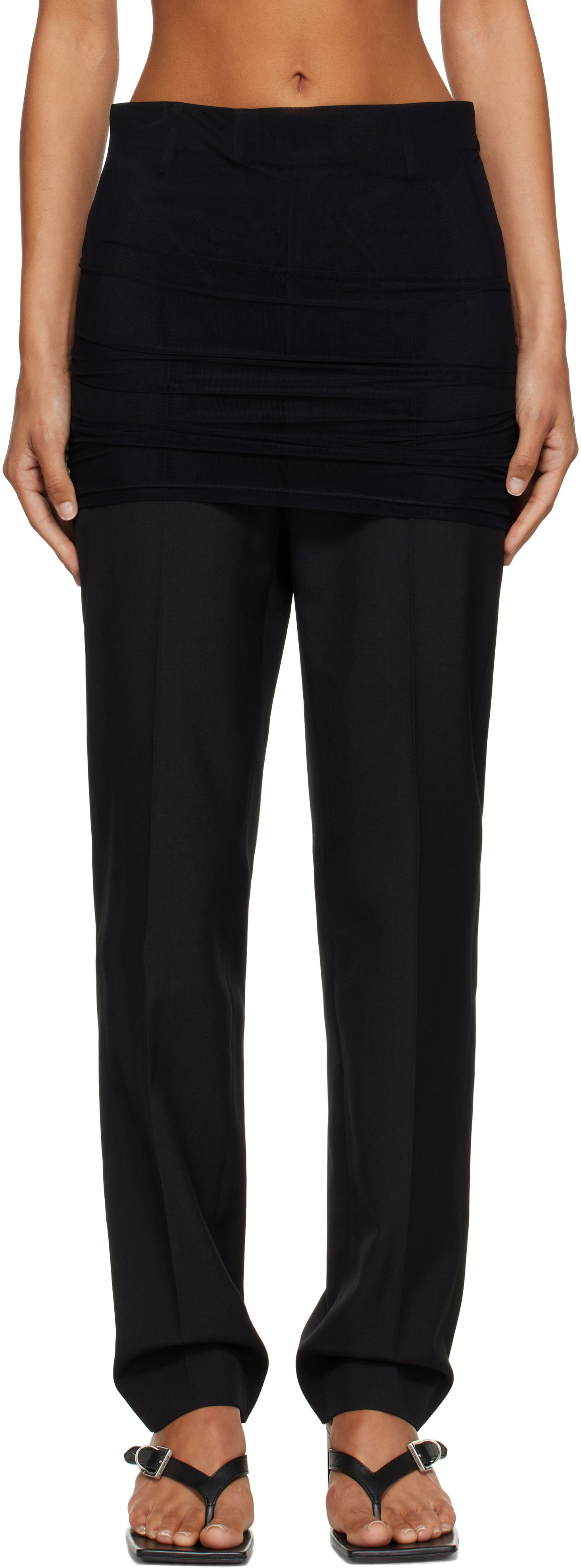 Bukser Maison Margiela MM6 Maison Margiela Light Wool Blend Trousers Sort | S62KB0248 M35436, 0
