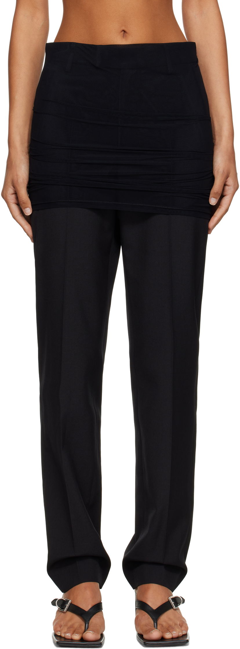 Bukser Maison Margiela MM6 Maison Margiela Light Wool Blend Trousers Sort | S62KB0248 M35436