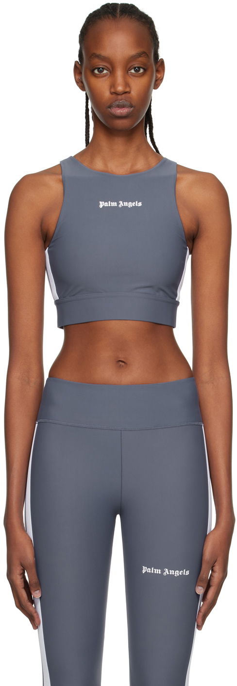 Tanktop Palm Angels Palm Angels Stripe Sports Bra Grå | PWVO001C99FAB0020701