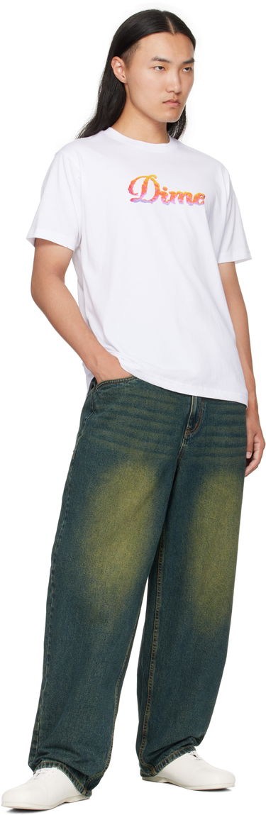 T-shirt Dime Cursive Cloud T-Shirt Hvid | DIMEFA2564WHT, 3
