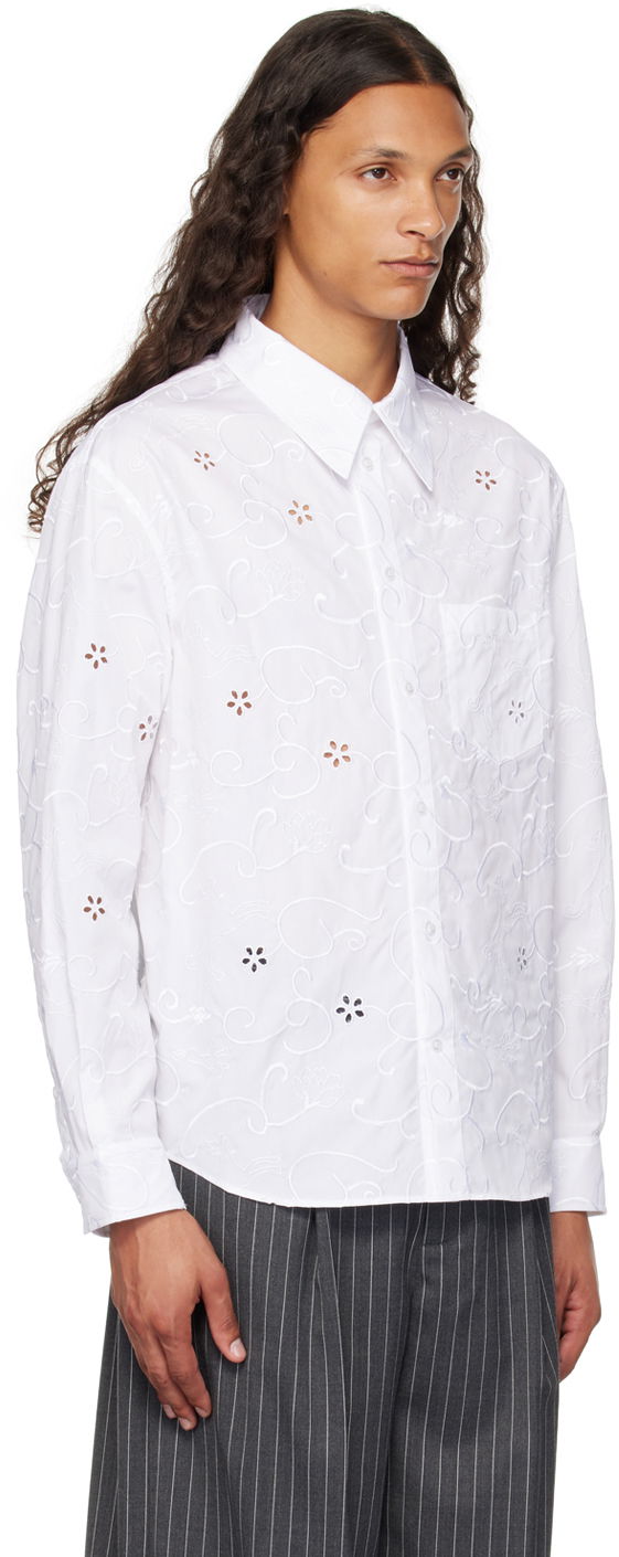 Skjorte Simone Rocha Simone Rocha Classic Fit Embroidered Shirt Hvid | 5281 1023, 1