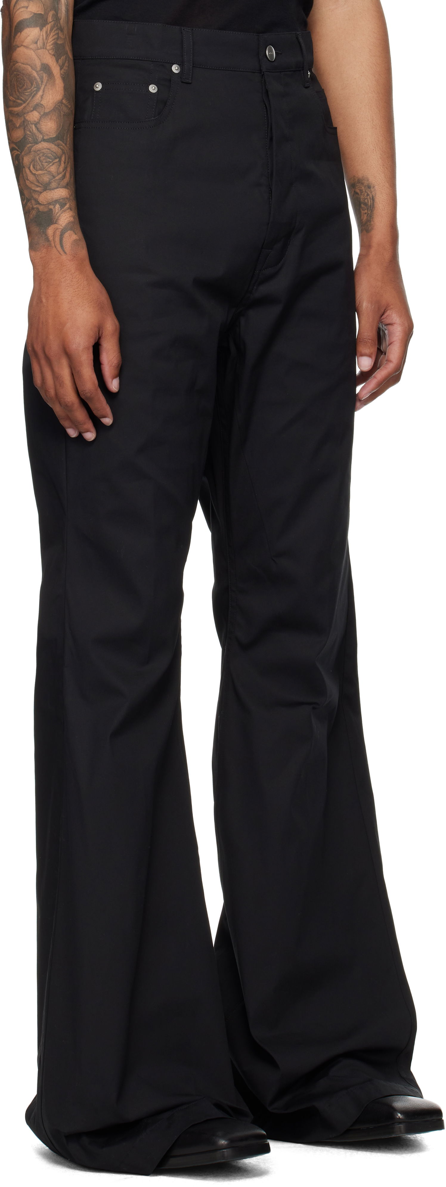 Bukser Rick Owens Rick Owens Concordians Bolan Bootcut Trousers Sort | RU02E1335 TE, 1