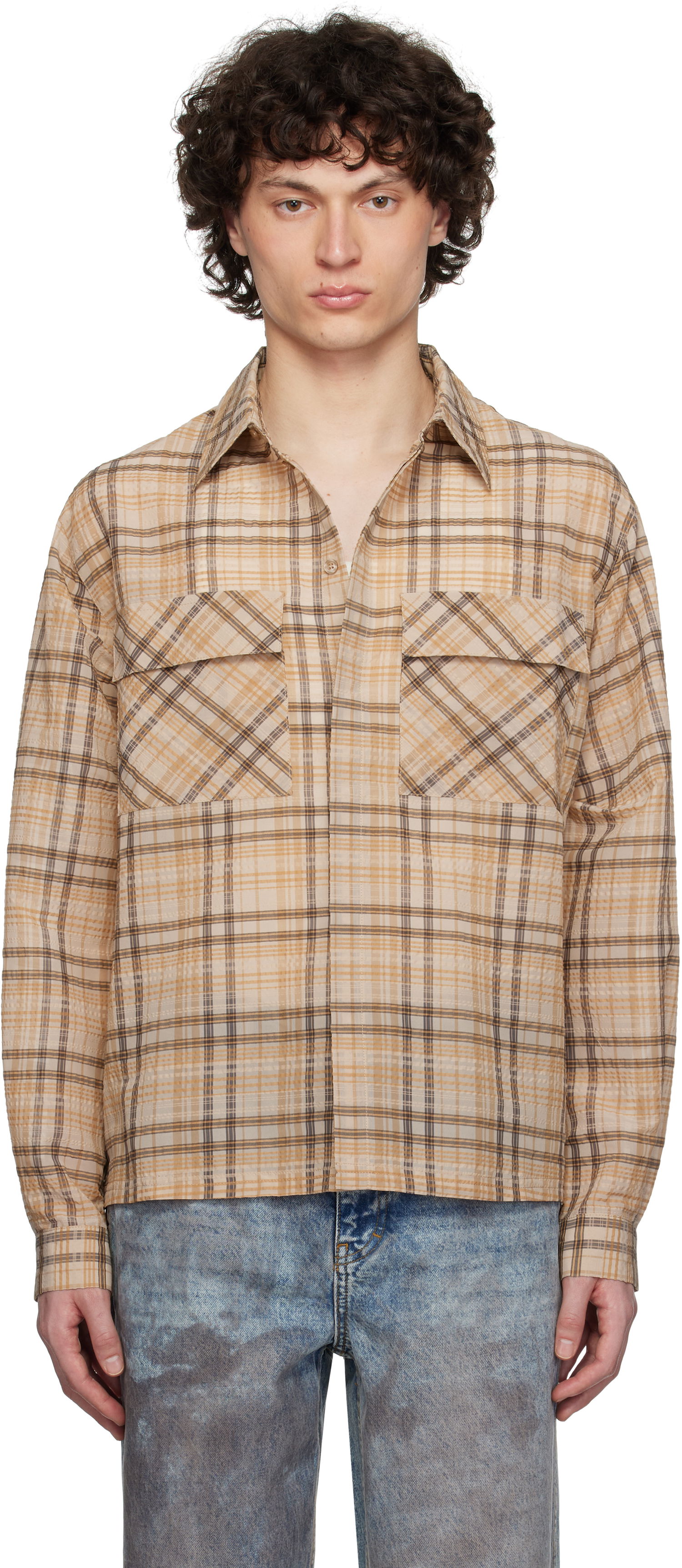 Skjorte Represent Clo Represent Sheer Flannel Shirt Beige | MLM2907, 0