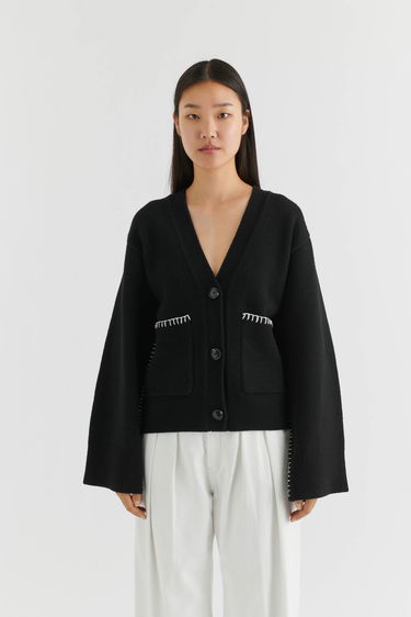 Sweater AXEL ARIGATO Glaze Relaxed Cardigan Sort | A2134001, 2