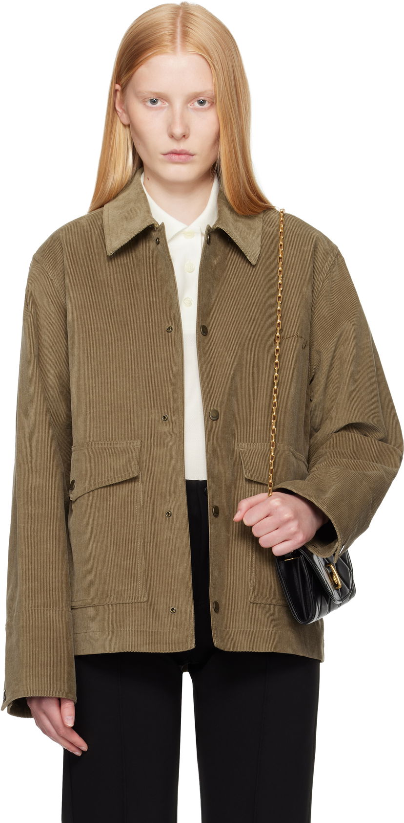 Jakke Burberry Burberry Corduroy Buttoned Jacket Grøn | 8110217