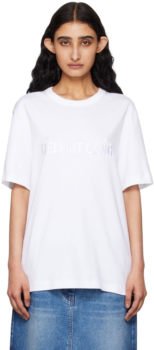 T-shirt Helmut Lang Embroidered Logo T-Shirt Hvid | O04HM599