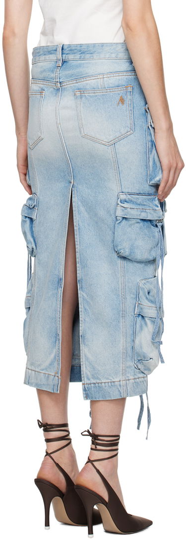 Nederdel The Attico Attico Pocket Denim Midi Skirt Blå | 241WCS189 D073, 2