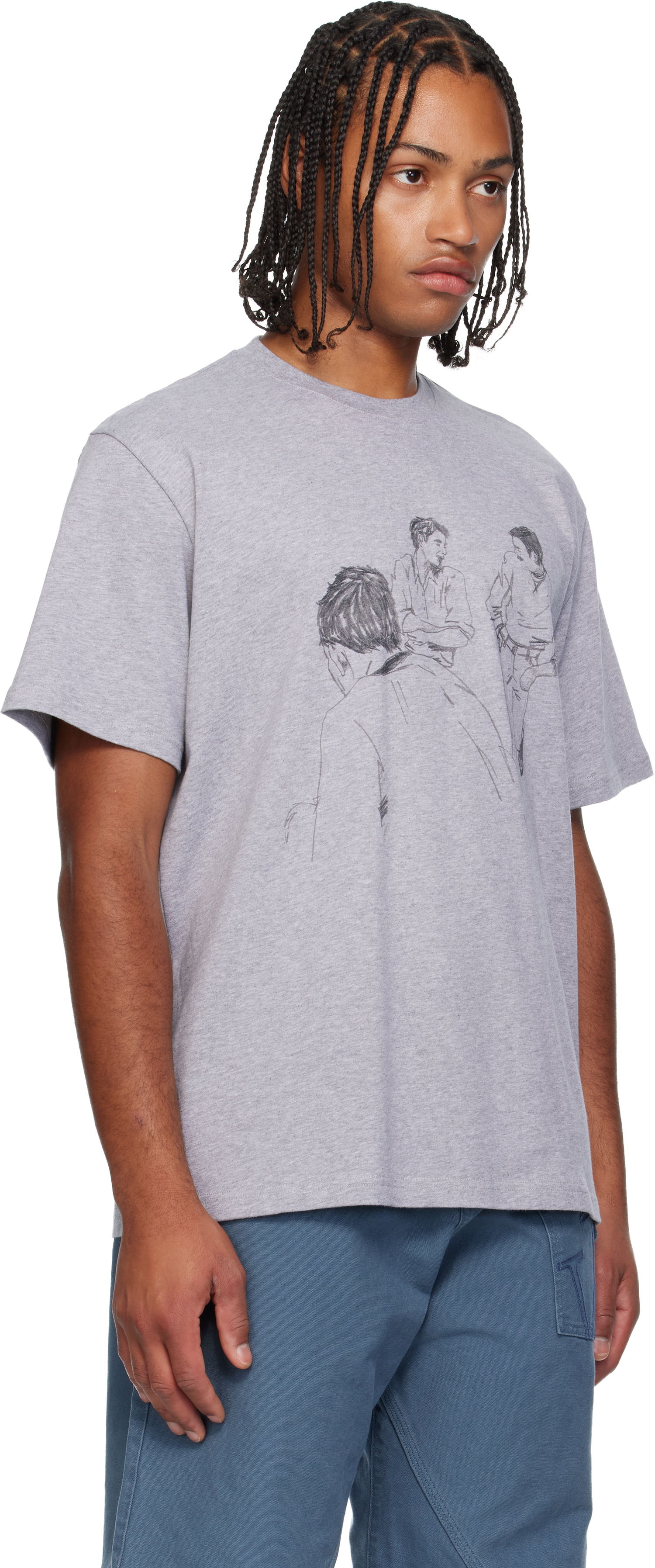 T-shirt JW Anderson Cafe Scene Printed T-shirt Grå | JT0303-PG1510, 1