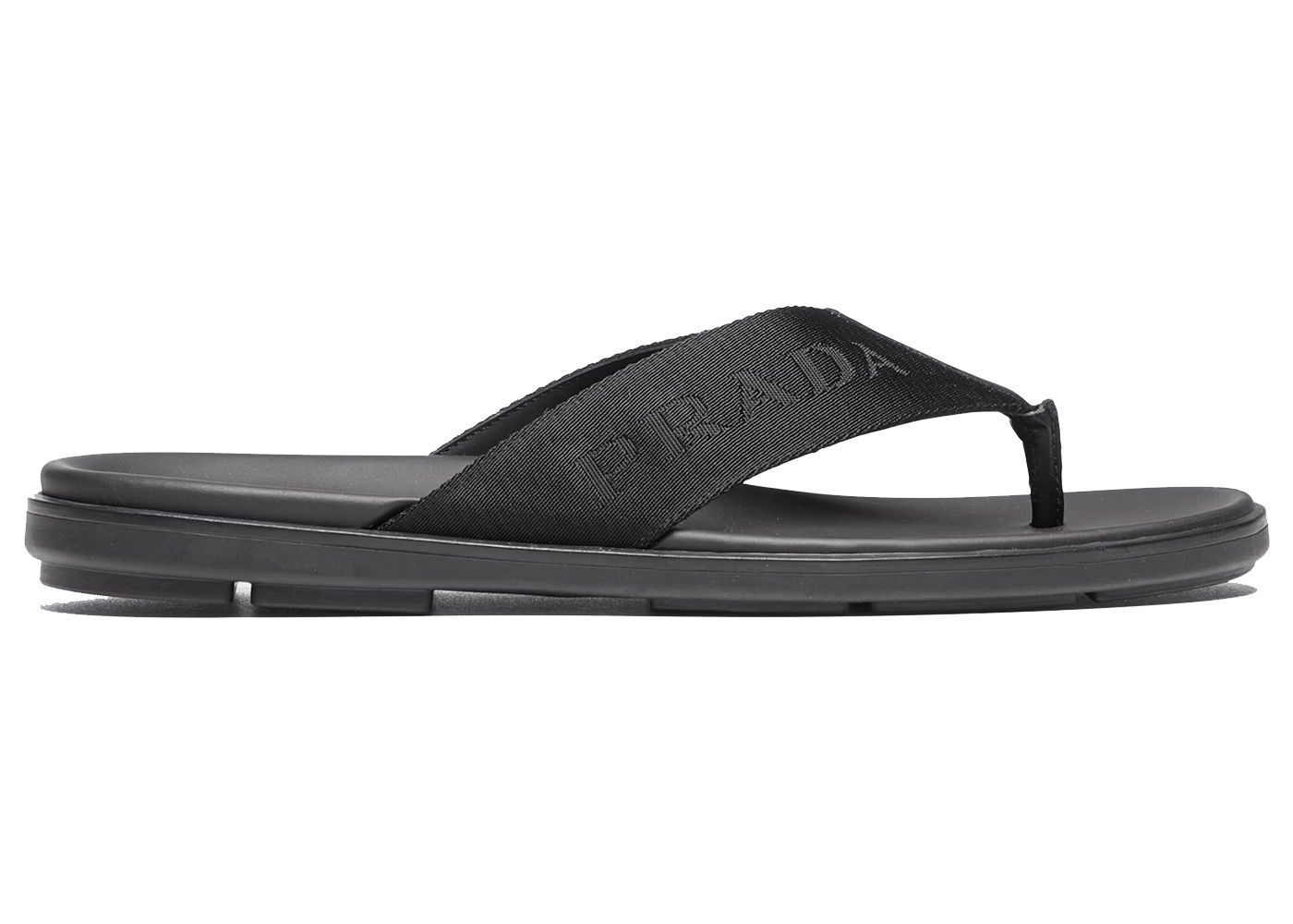 Sneakers og sko Prada Nylon Tape Thong Sandals Black Leather (Men's) Sort | 2Y3028_3L74_F0002, 0