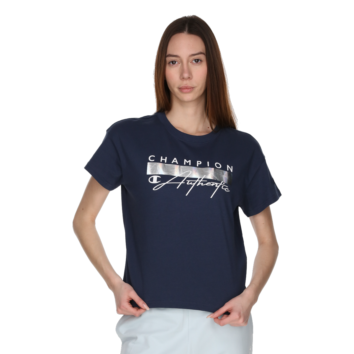 T-shirt Champion Authentic Crewneck T-Shirt Mørkeblå | 118184-BS505, 0