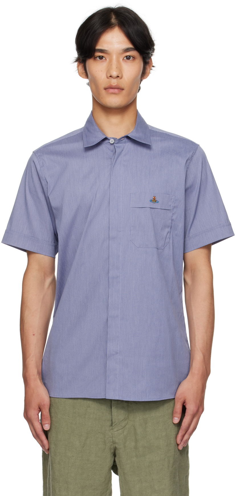 Skjorte Vivienne Westwood Vivienne Westwood Classic Short Sleeve Shirt Blå | 24010004-W012Z-