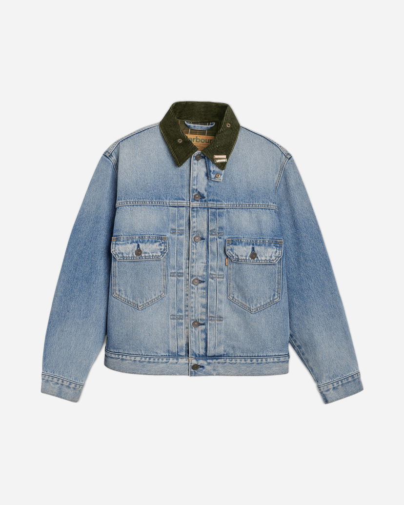 Jakke Levi's Type II Denim Trucker Jacket with Corduroy Collar Blå | 003GM00000 001