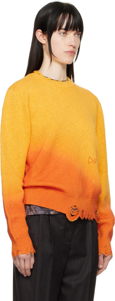 Sweater Dime Dime Gradient Knit Sweater with Cat Embroidery Orange | DIMESP2510SUN, 4