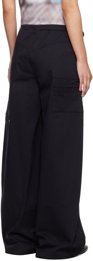Cargo bukser Chopova Lowena Miller Wallet Black Wide-Leg Trousers Sort | 4077, 2