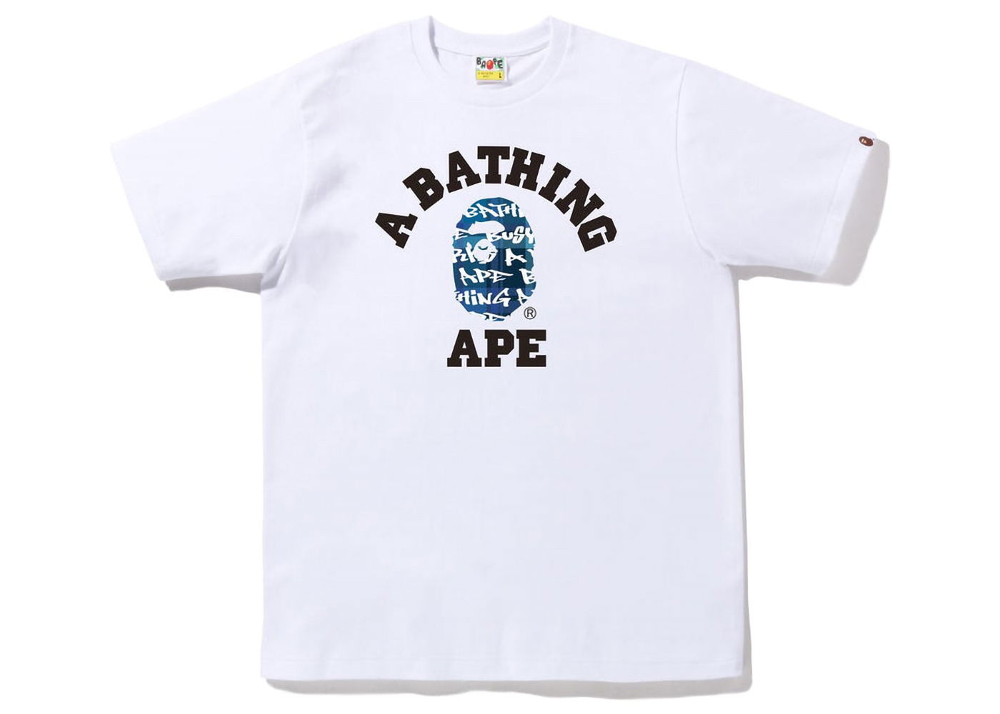 T-shirt BAPE Graffiti Check College Tee Hvid | 1I80-110-041, 0