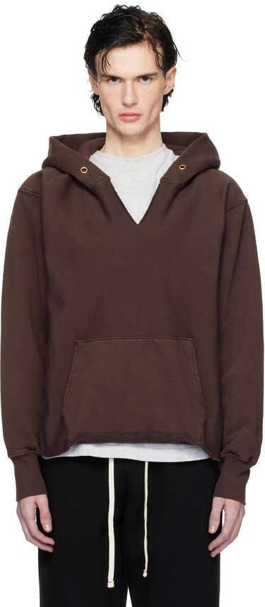 Sweatshirt LES TIEN Heavyweight Cropped Hoodie Brun | CF-1091-PD, 0