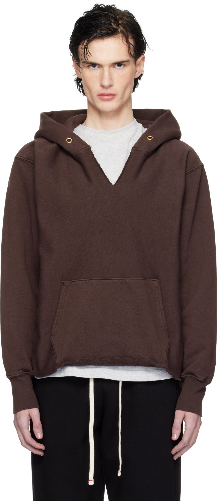 Sweatshirt LES TIEN Heavyweight Cropped Hoodie Brun | CF-1091-PD