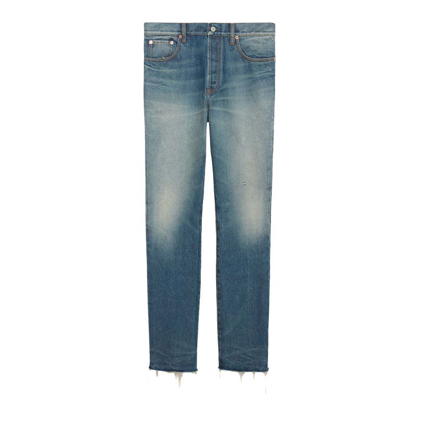 Bukser Gucci Denim Pant with Label Blue Blå | 760651 XDCO1 4011