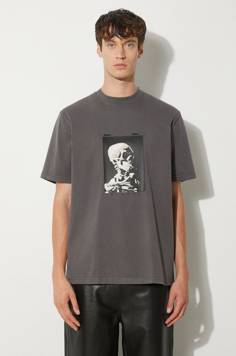 T-shirt Stampd Skeleton Garment Dye Relaxed T-Shirt With Print Grå | SLA.M3247TE.DKG