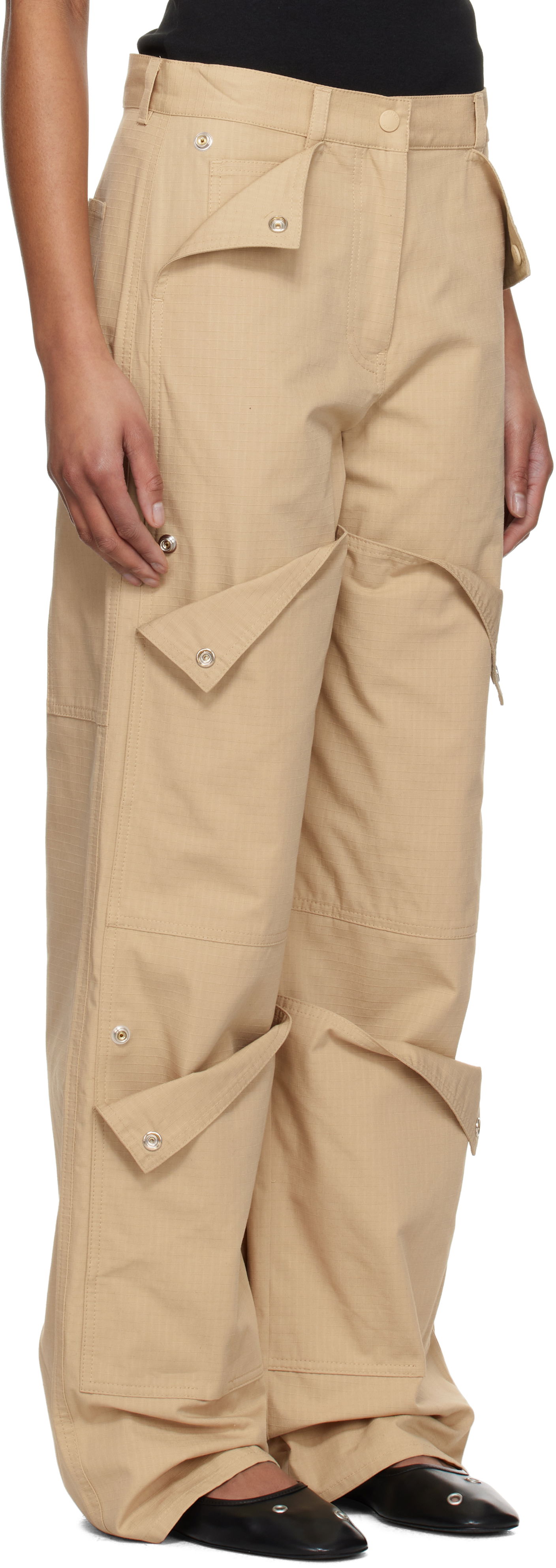 Cargo bukser KENZO Kenzo Paris Cotton Ripstop Cargo Pants Beige | FF52PA1009DL, 1