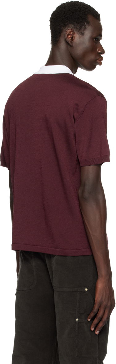 Polo skjorte Wales Bonner Wales Bonner Sun Polo Bourgogne | US25KN20-KN01-350 RAYON / MERINO, 2