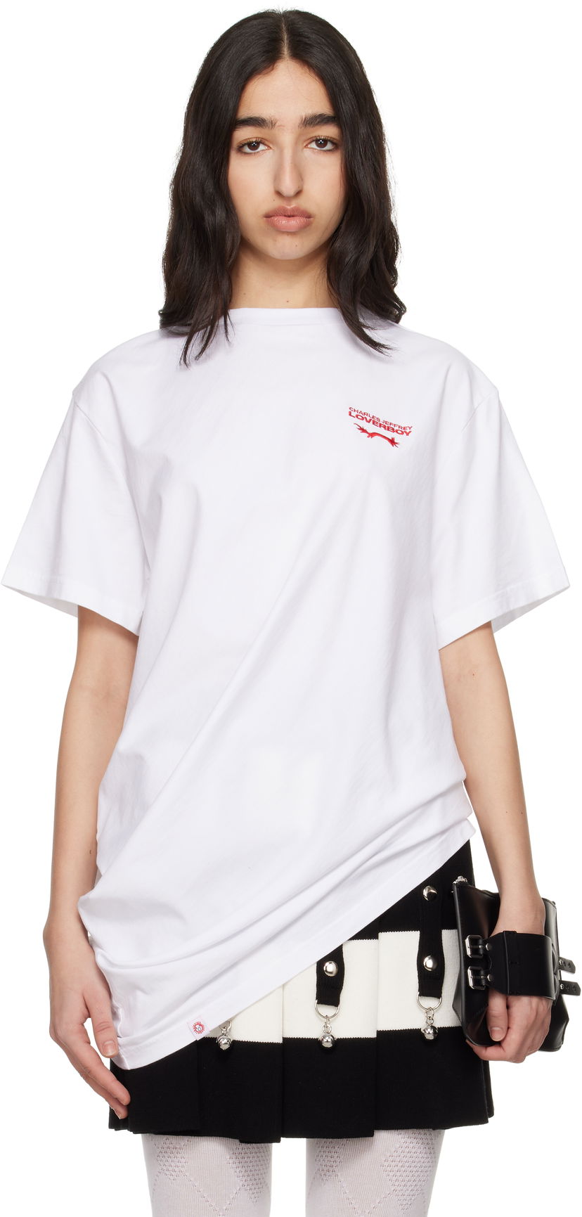 T-shirt Charles Jeffrey Loverboy Charles Jeffrey Loverboy Topsy Turvy T-Shirt Hvid | 54101302