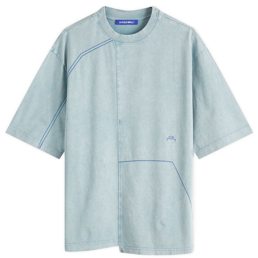 T-shirt A-COLD-WALL* A-COLD-WALL* Oblique T-Shirt, Size Large Blå | ACWMTS208-GRYGRN