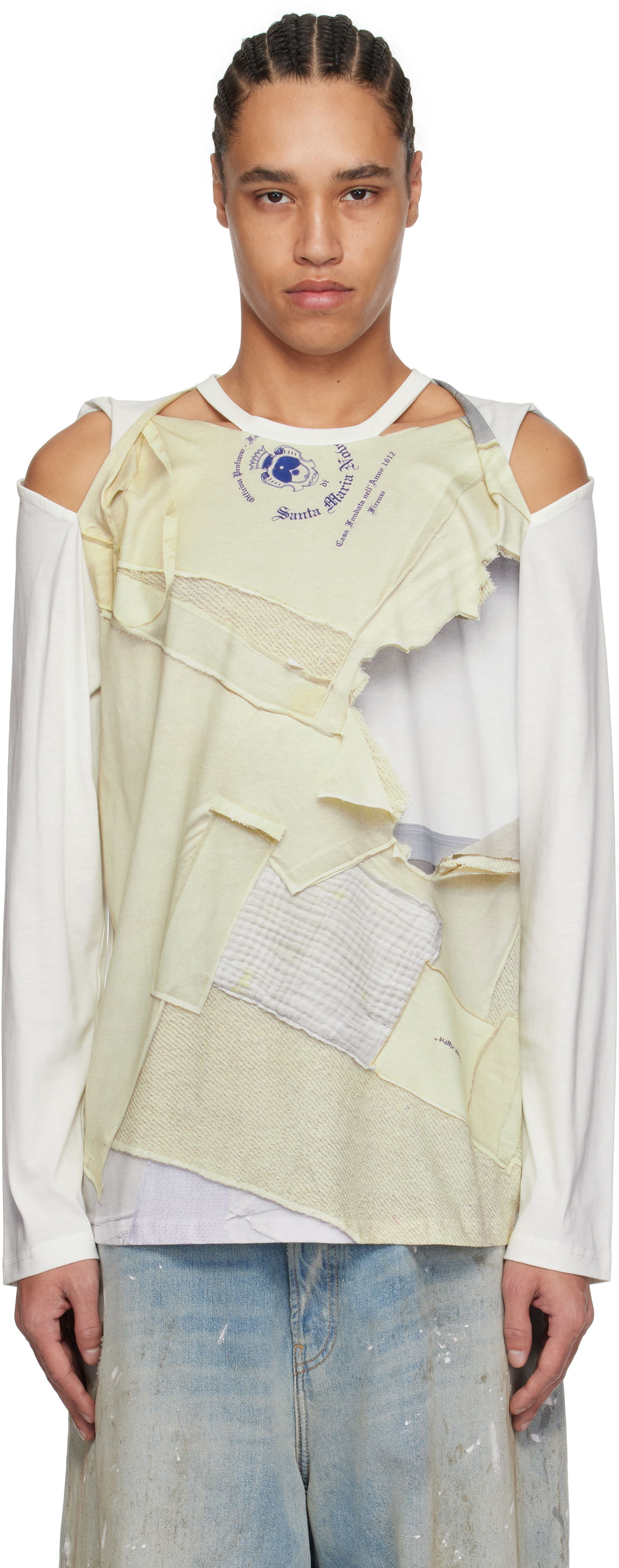 T-shirt Perks And Mini Perks and Mini Martine Syms Edition Slash Long Sleeve T-Shirt Hvid | 4582, 0