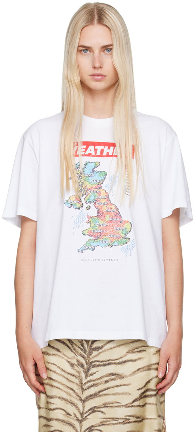 T-shirt Stella McCartney Stella McCartney 'Weather' Graphic Print T-Shirt Hvid | 6J01583SPZ20, 0