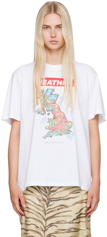 T-shirt Stella McCartney Stella McCartney 'Weather' Graphic Print T-Shirt Hvid | 6J01583SPZ20, 0