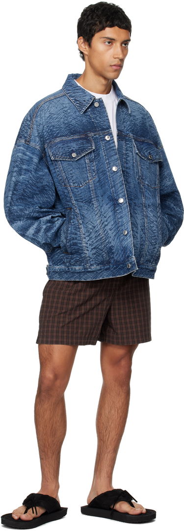 Jakke Alexander Wang Alexander Wang Graffiti Oversized Denim Trucker Jacket Blå | 6DC3252831, 3