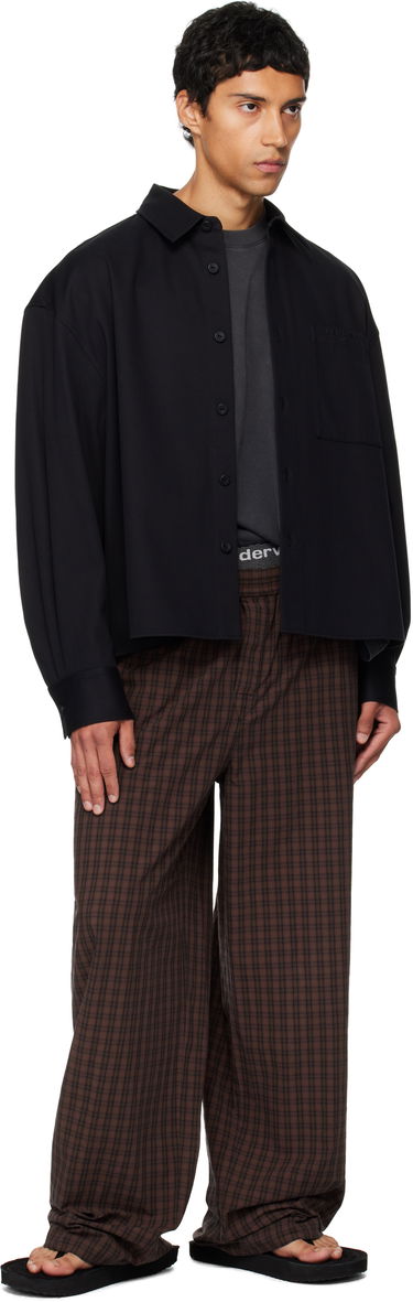 Skjorte Alexander Wang Alexander Wang Boxy Cropped Long Sleeve Shirt Sort | 6WC3251092, 3